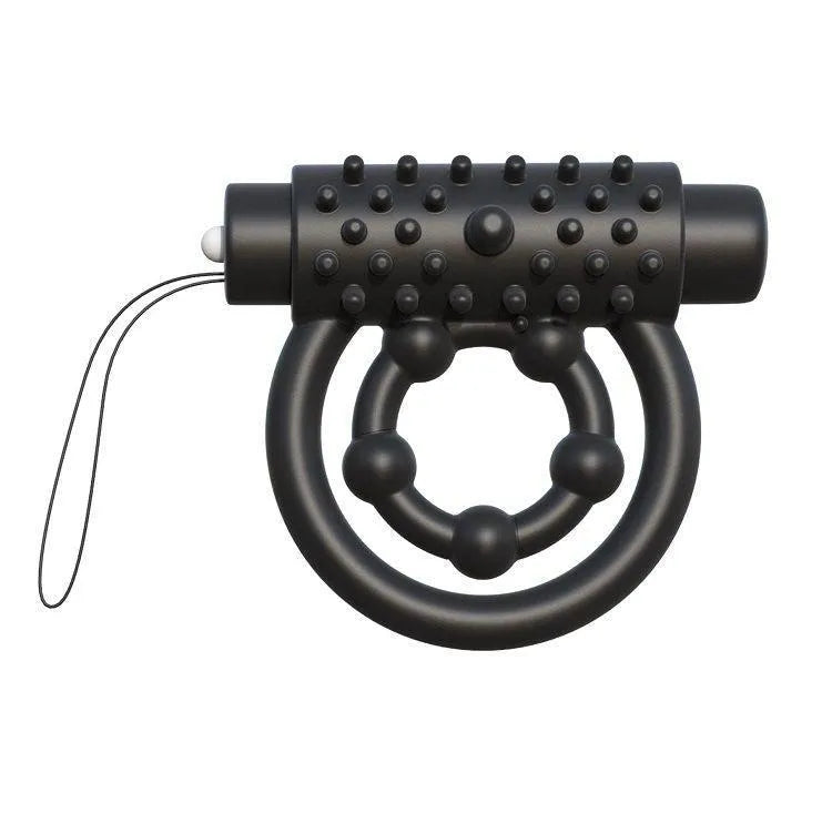 Bague vibrante noire en silicone avec télécommande, 20 modes, pour stimulation et complicité de couple.