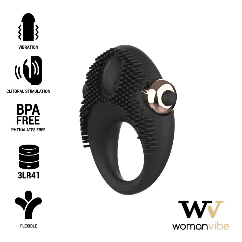 bague vibrante silicone ergonomique silencieuse puissante retardatrice éjaculation stimulateur clitoridien embouts doux compact confortable extensible universel longue autonomie garantie