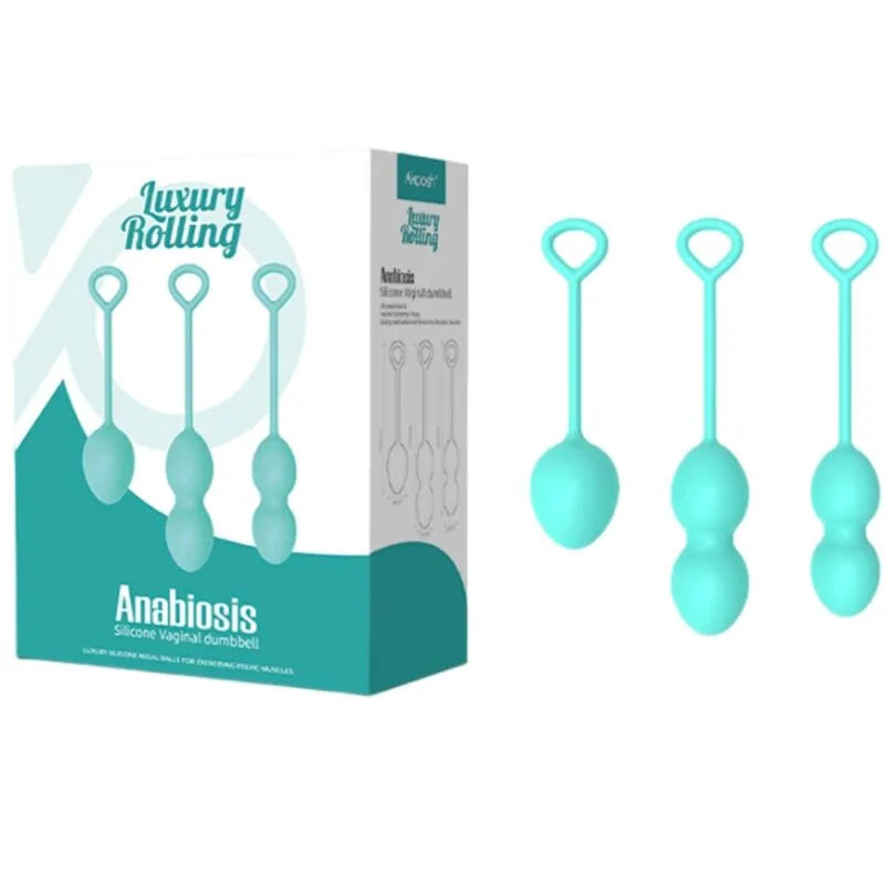 Balles de Geisha vertes en silicone ergonomique, lisses, hypoallergéniques, avec poids variables pour renforcement pelvien.