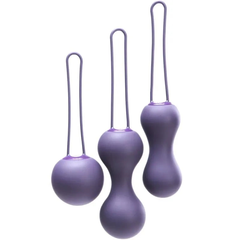 balle kegel lilas tonification pelvienne trois poids progressifs débutant confirmé confort doux silicone insertion facile hygiène nettoyage portable discret ergonomique