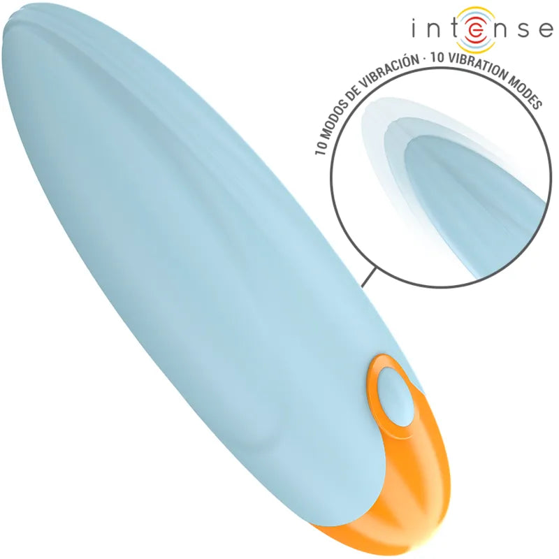 Balle vibrante bleue étanche silicone INTENSE compacte ergonomique rechargeable magnétique dix modes vibrations puissantes sans phtalates précise
