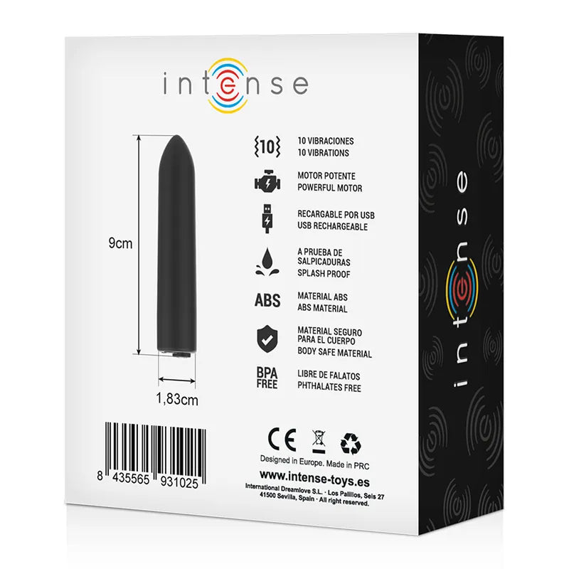 Balle vibrante noire compacte, 8,5 cm, rechargeable USB, 10 modes, design discret et ergonomique, sans phtalates.