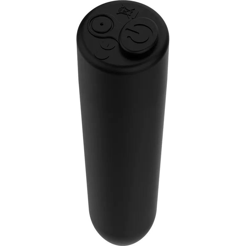Balle vibrante noire compacte, rechargeable USB, 8,5 cm, ergonomique, 10 modes, design discret et puissant.