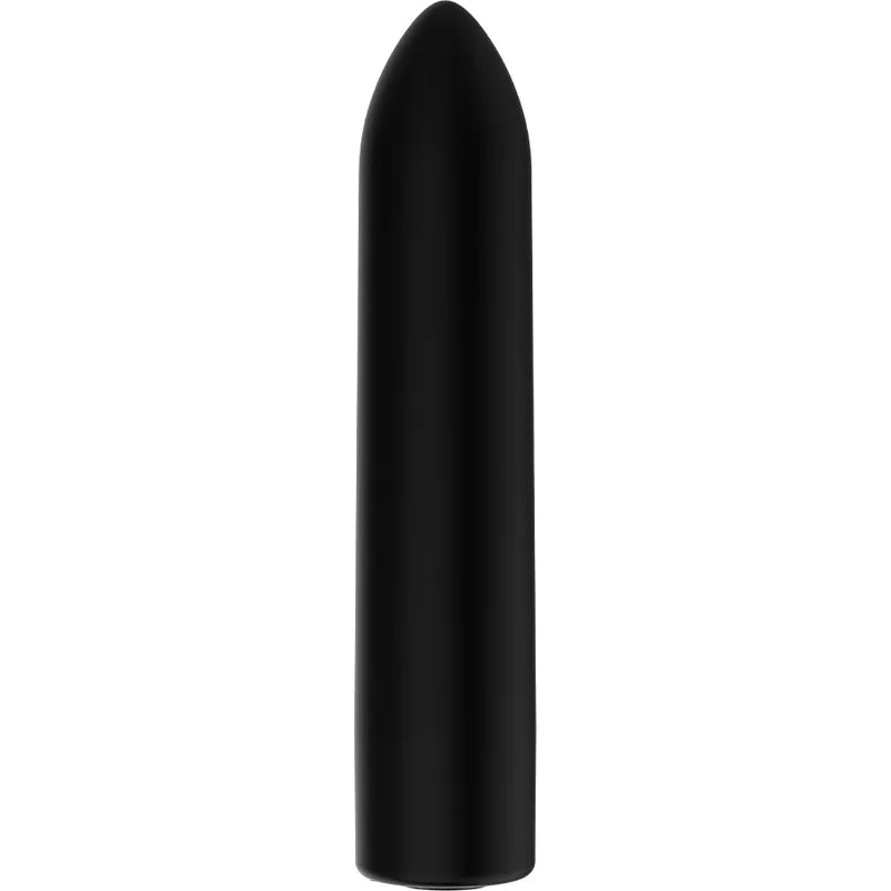 Balle vibrante compacte noire, forme cylindrique, rechargeable USB, 10 modes, design discret et ergonomique, sans phtalates.