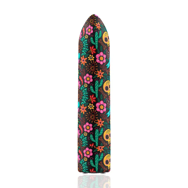 Balle vibrante compacte en silicone colorée avec motifs floraux, rechargeable, étanche, 10 fonctions de vibration.