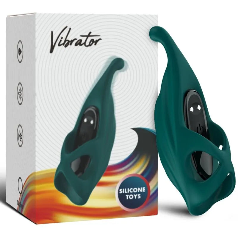 Balle vibrante verte en silicone médical, forme ergonomique, 9 modes, étanche, rechargeable USB, avec boîte.