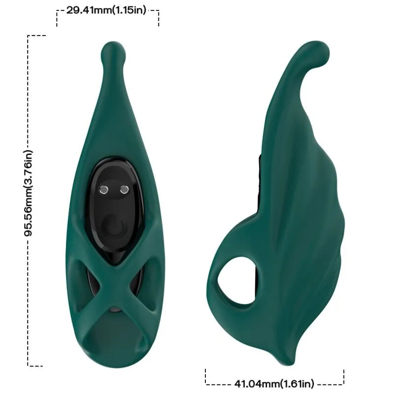 Balle vibrante verte en silicone médical, forme ergonomique, étanche, avec dragonne, 9 modes de vibration, rechargeable USB.