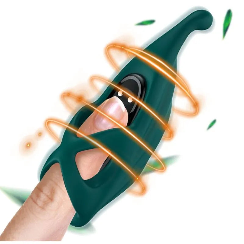 Balle vibrante verte en silicone médical, forme ergonomique, dragonne ajustable, stimulation intime, 9 modes de vibration.