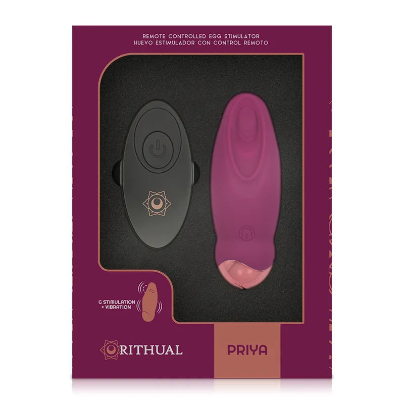 Balle vibrante violette avec télécommande noire, stimulation point G, silicone hypoallergénique, rechargeable, 10 modes.
