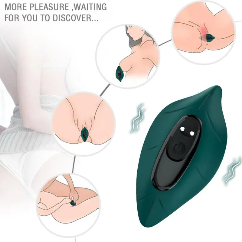 Balle vibrante étanche en silicone vert, compacte, avec 9 modes de vibration, idéale pour bain et douche.