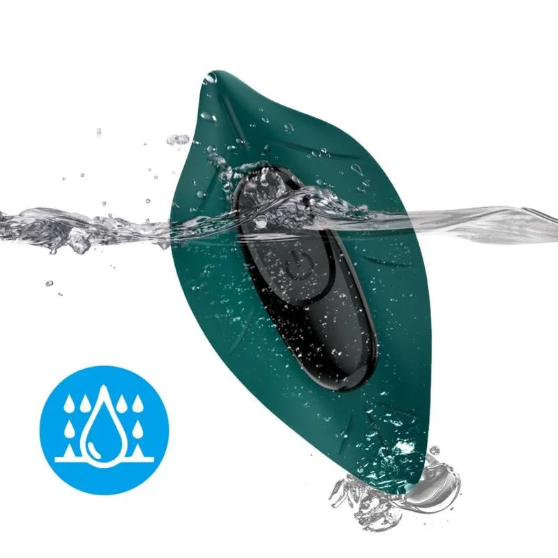 Balle vibrante étanche verte en silicone médical, forme ergonomique, icône d'eau, idéale bain douche, 9 modes vibration.