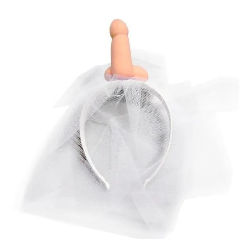bandeau voile blanc pénis humoristique enterrement vie jeune fille festif original léger confortable photo souvenir accessoire soirée amusant
