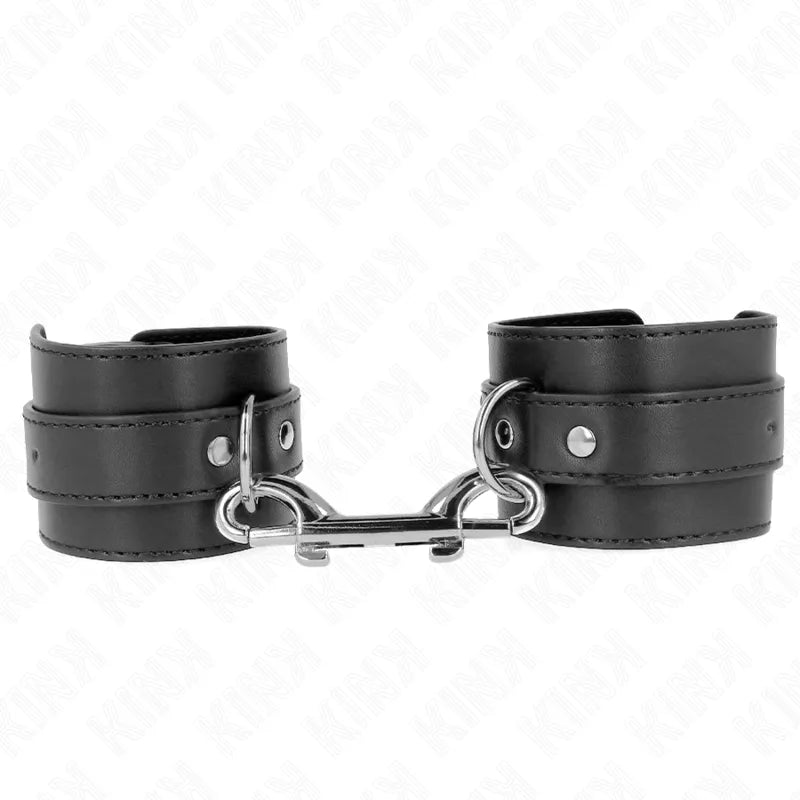bandes poignet BDSM cuir végétalien éthique durable rembourrées ajustables boucles métalliques robustes confortables élégantes colorées finitions artisanales ergonomiques