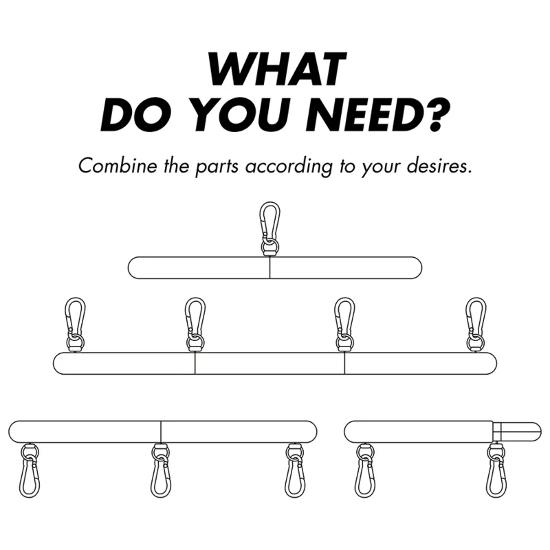 Barre d'écartement BDSM modulaire réglable, métal robuste, crochets, démontable, largeur ajustable, sans nickel.
