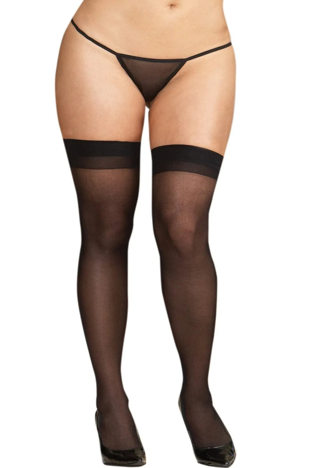 Bas noirs sexy grande taille femmes rondes nylon semiopaques jarretières opaques effet coutures allongeant silhouette confort sensuelle élégante soirée quotidien