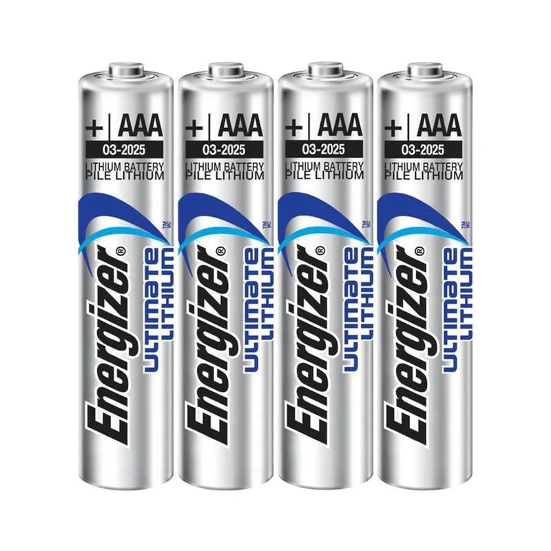 Batteries lithium AAA haute technologie, couleur argentée, performance stable, capacité 1250 mAh, pack de 4.