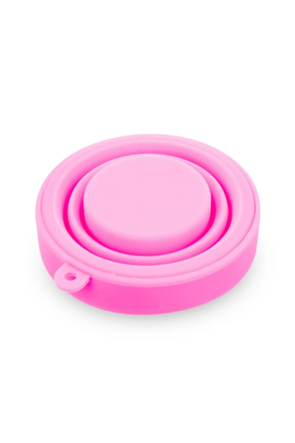 Boîte stérilisation coupe menstruelle silicone pliable rose, compacte, ergonomique, conforme normes européennes.