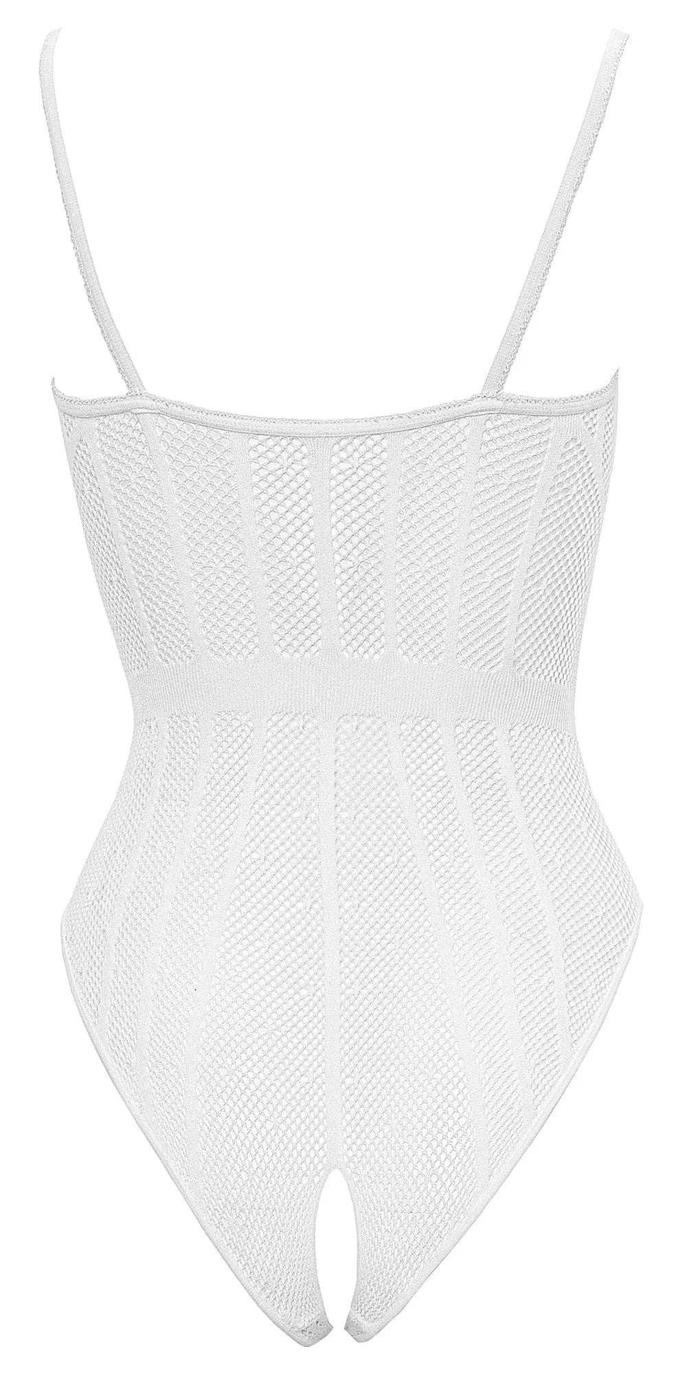 Body string résille blanche, dentelle, ceinture tissée, ouvert entrejambe, collection Cottelli, lingerie sexy femme.