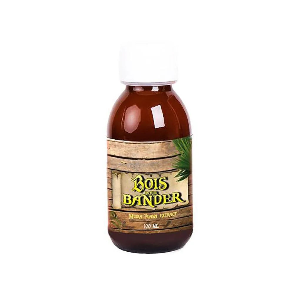 Bois Bandé extrait muira puama gingembre racine aphrodisiaque stimulant naturel concentré liquide flacon cent millilitres érections fortes durables