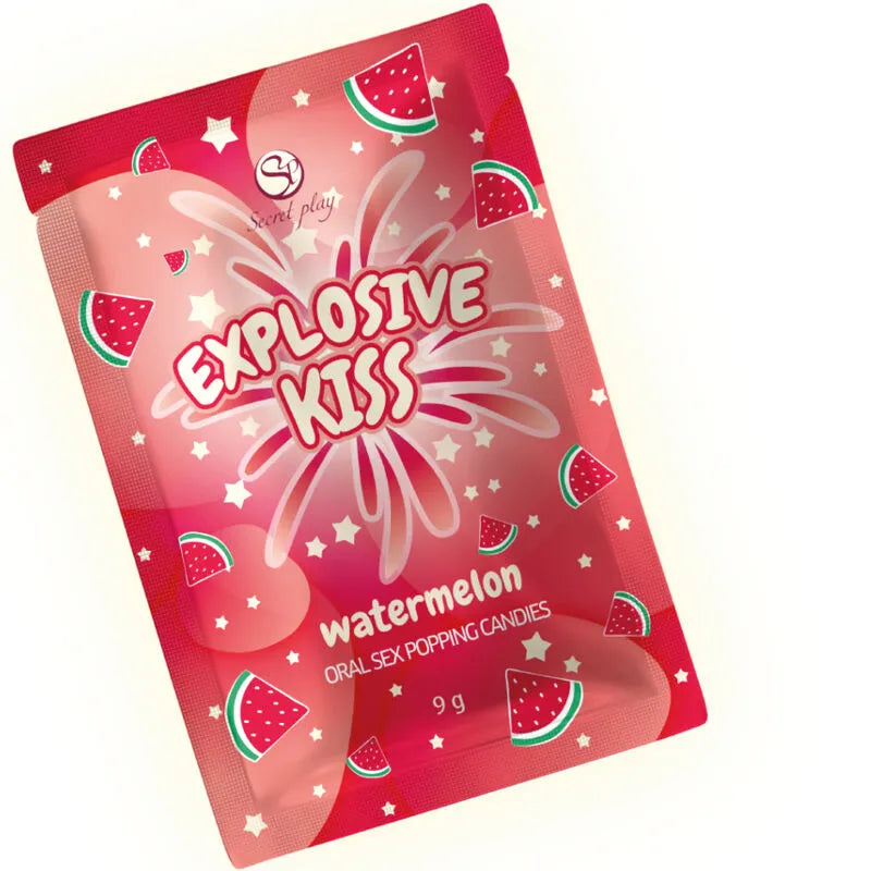 bonbons éclatants pastèque effervescents pétillants comestibles sensoriels gourmands sucrés rafraîchissants érotiques stimulants oraux bain pratiques jetables