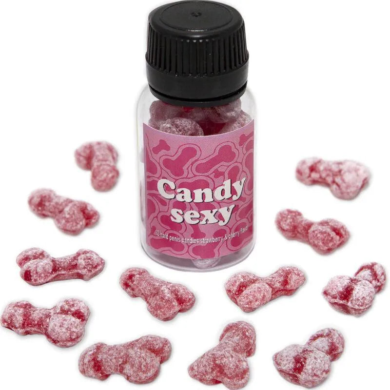 Bonbons pénis fraise cerise forme suggestive rouge 25g festif enterrement vie garçon amusant cadeau personnalisé saveur intense