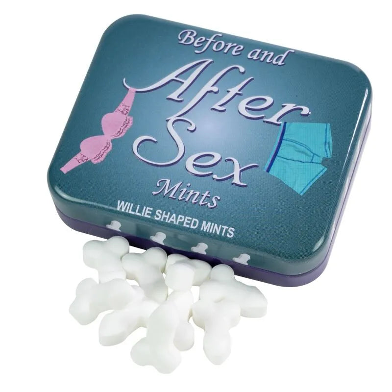 bonbons menthe sans sucre forme pénis humour original rafraîchissants édulcorants phénylalanine traces blé paquet 48 pièces 30g