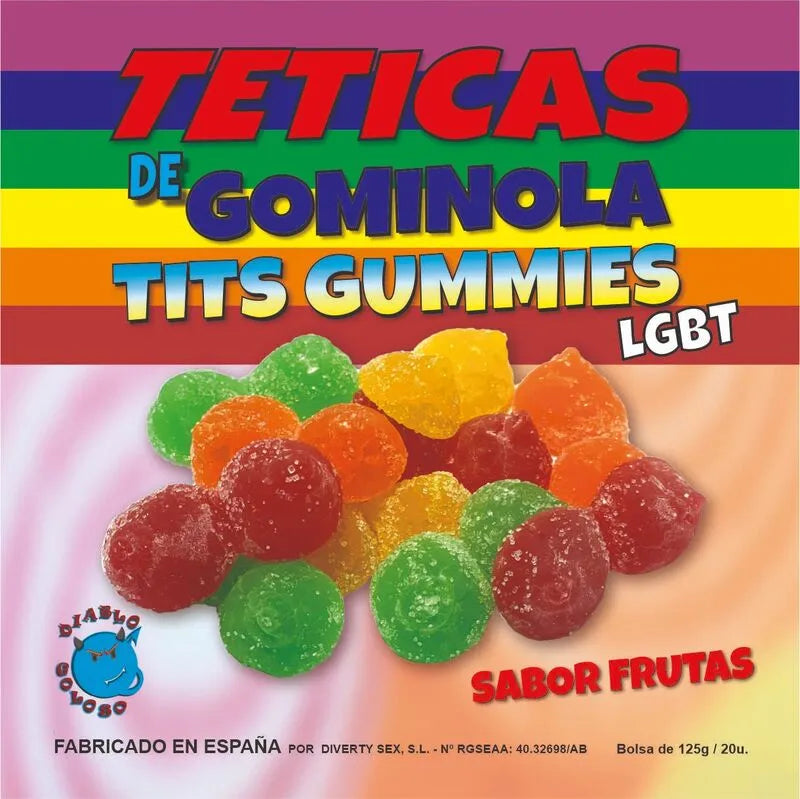 Bonbons Seins Moelleux Sexy Festifs Gourmands Saveurs Variées Couleurs Vibrantes Sucre Confection Boîte Noire Brillante Cadeau Original Coquin