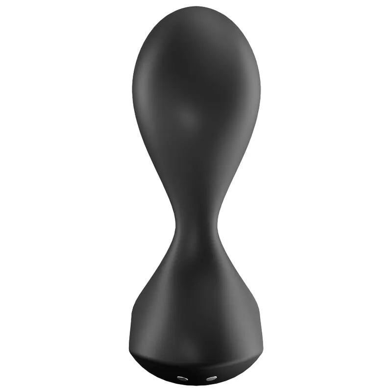 Bouchon vibrant en silicone noir, forme ergonomique, étanche IPX7, design unisexe, compatible application, vibrations puis...
