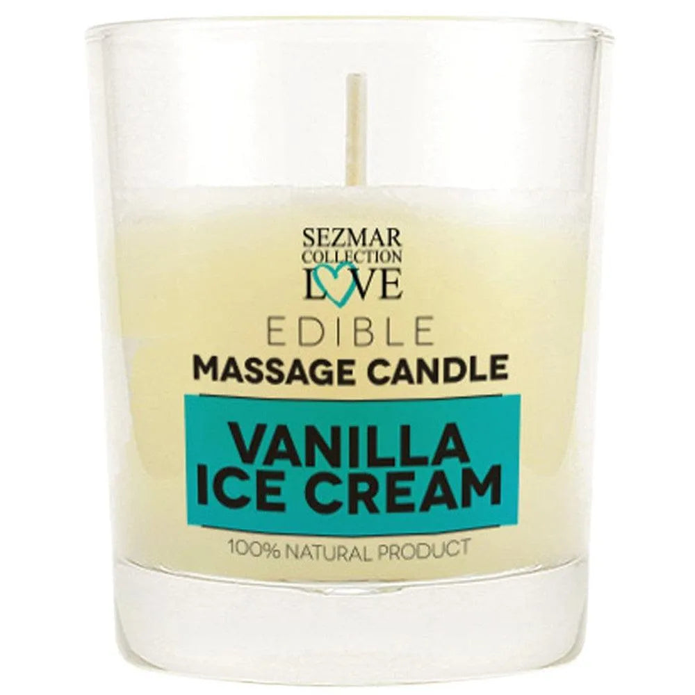 bougie massage vanille glacée parfumée gourmande huile fondante chaude sensorielle sensuelle intime relaxante aphrodisiaque cacao karité sésame cire abeille