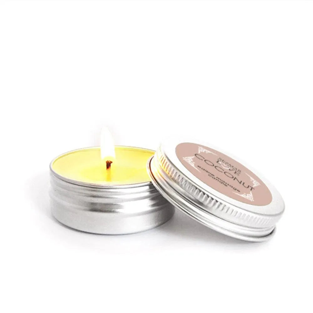 Bougie Massage Mini Coco Sésame Beurre Cacao Cire Abeille Chauffante Fondante Hydratante Parfumée Gourmande Relaxante Sensuelle Huile