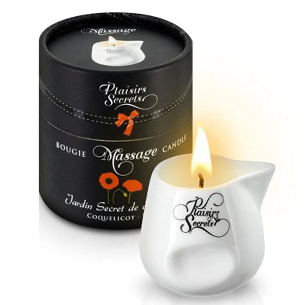 bougie massage parfumée coquelicot cire végétale naturelle chaude tiède nourrissante hydratante peau soyeuse pot céramique verseur pratique cadeau artisanale française