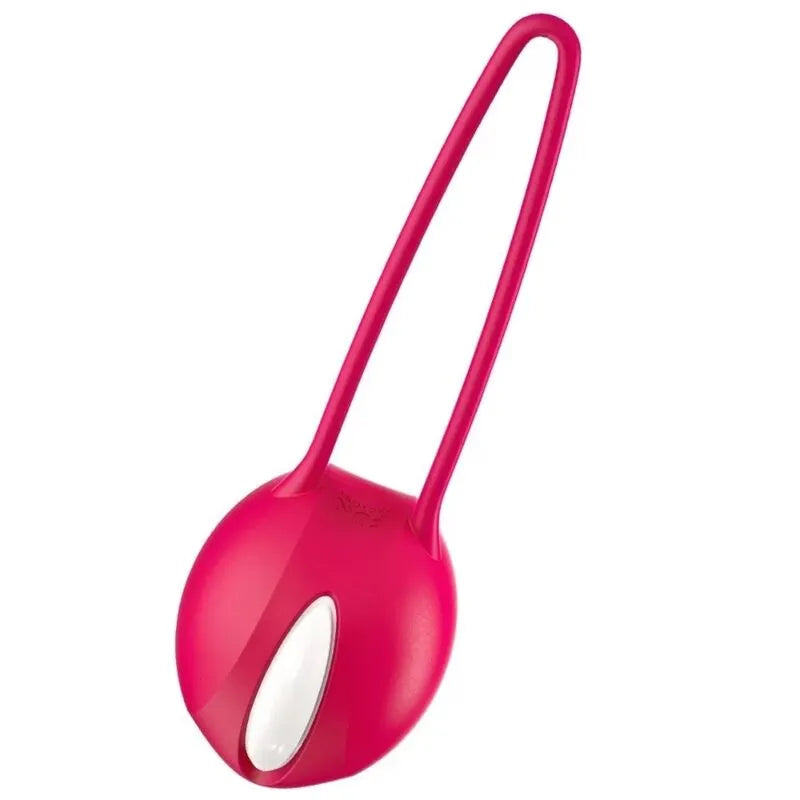 Boule de geisha rose en silicone hypoallergénique avec cordon ergonomique, idéale pour renforcement du plancher pelvien.