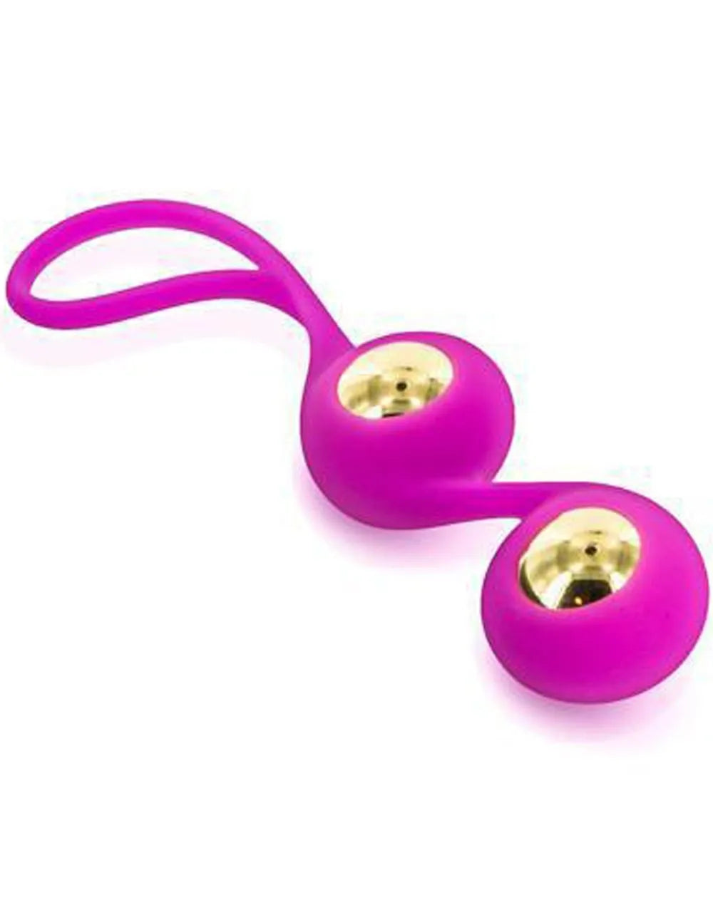 Boules Geisha roses avec billes en acier plaquées or 18 carats, longueur 11cm, diamètre 22mm, sans phtalates.