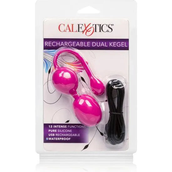 Boules Geisha roses en silicone imperméable avec corde d'extraction, recharge USB, emballage transparent.
