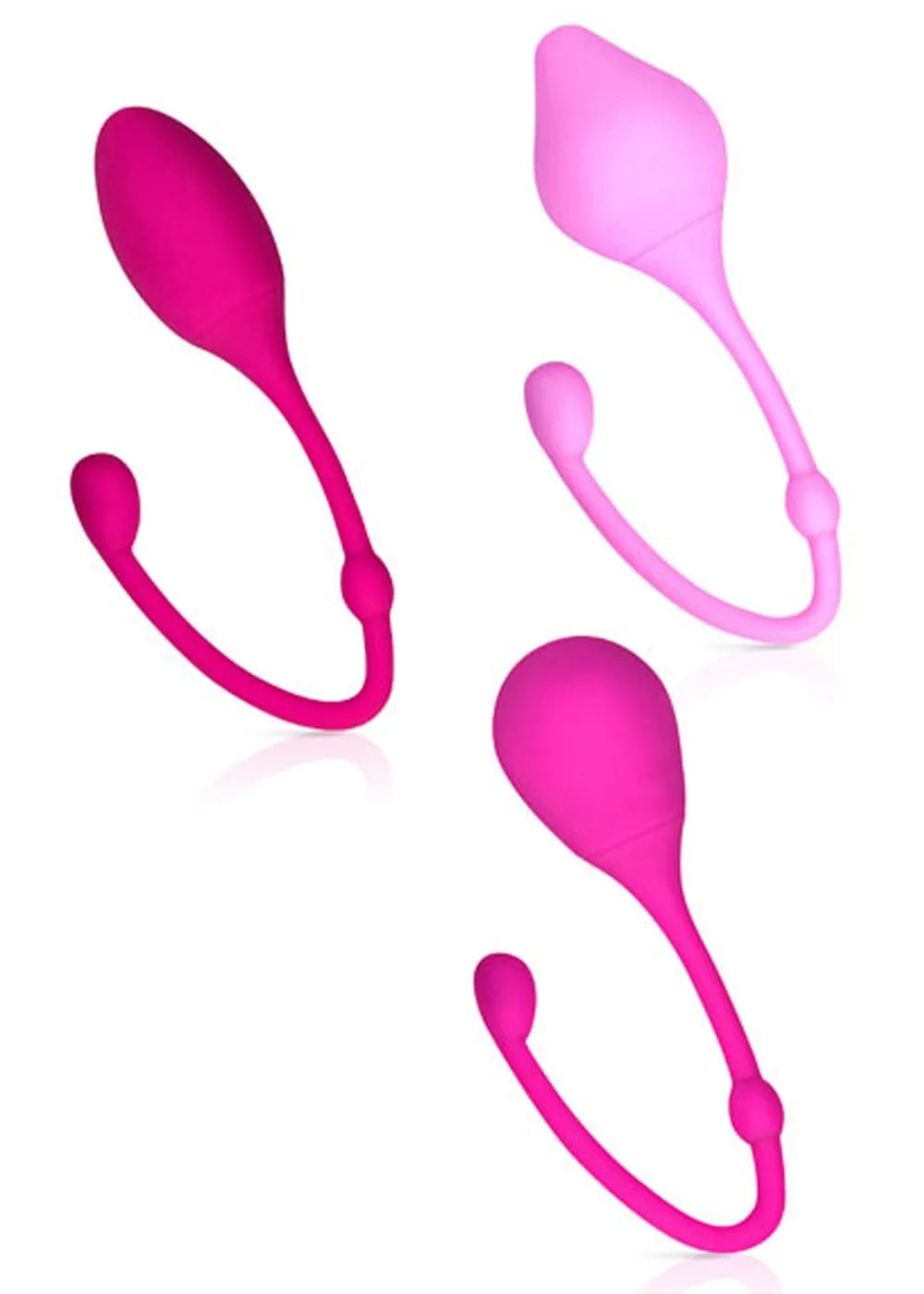 Boules de Geisha en silicone, trois couleurs et formes, pour renforcement périnée, rééducation postnatale, livret inclus.