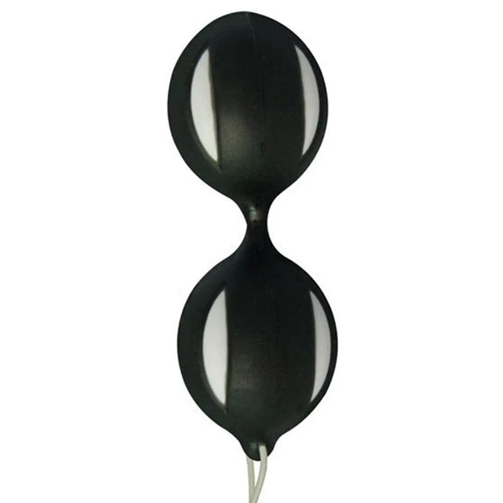 boules geisha noires blanches contraste chic ergonomique insertion douce stabilité périnée stimulation plaisir silicone médical sans phtalate longueur95mm diamètre35mm étanche