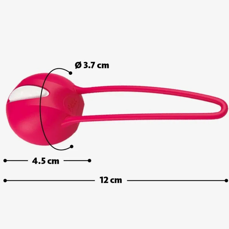 Boule de Geisha rouge en silicone avec cordon, ergonomique, hypoallergénique, pour exercices Kegel débutantes, 12 cm.
