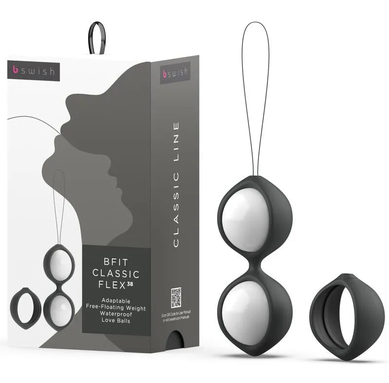 Boule de geisha en silicone noir avec poids ajustables, design ergonomique, étanche, pour entraînement pelvien.