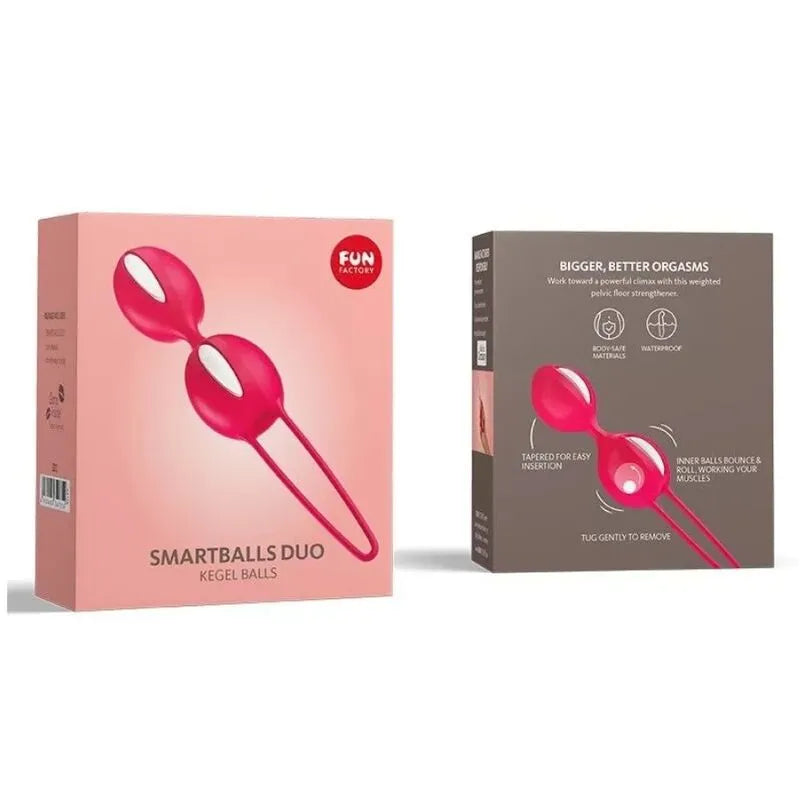 Boule de Geisha rose en silicone hypoallergénique, deux boules lestées, design ergonomique pour entraînement pelvien avancé.