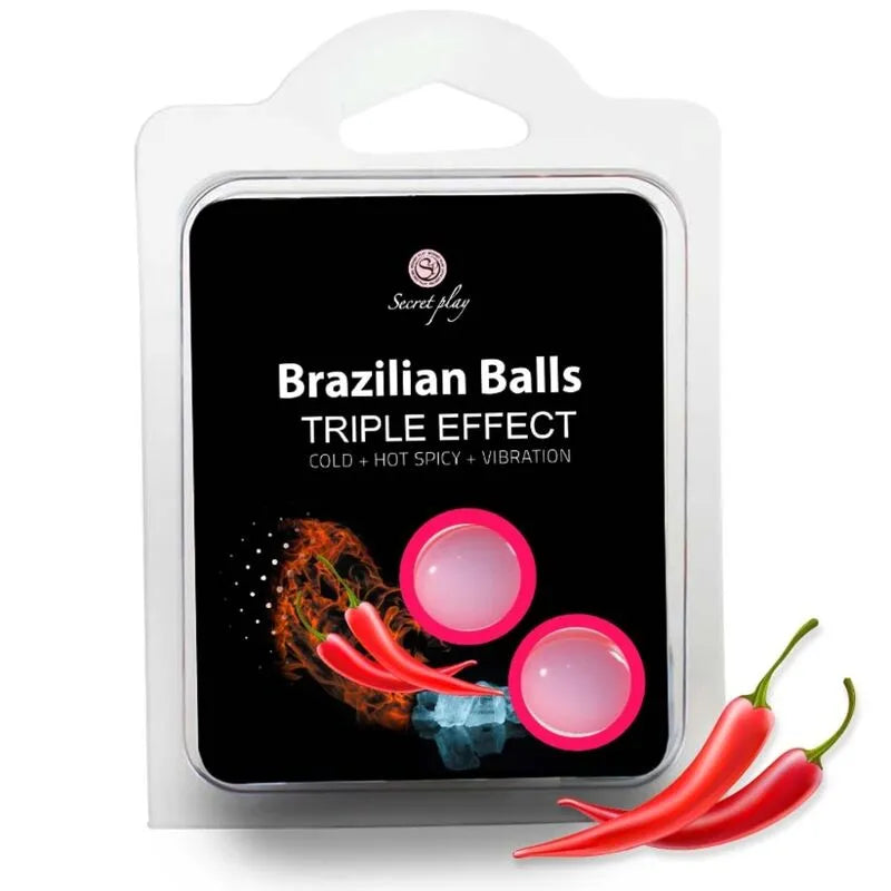 boules brésiliennes érotiques multi effets froid chaud piquant vibrant dissolution rapide sensation sensuelle huile tournesol menthol