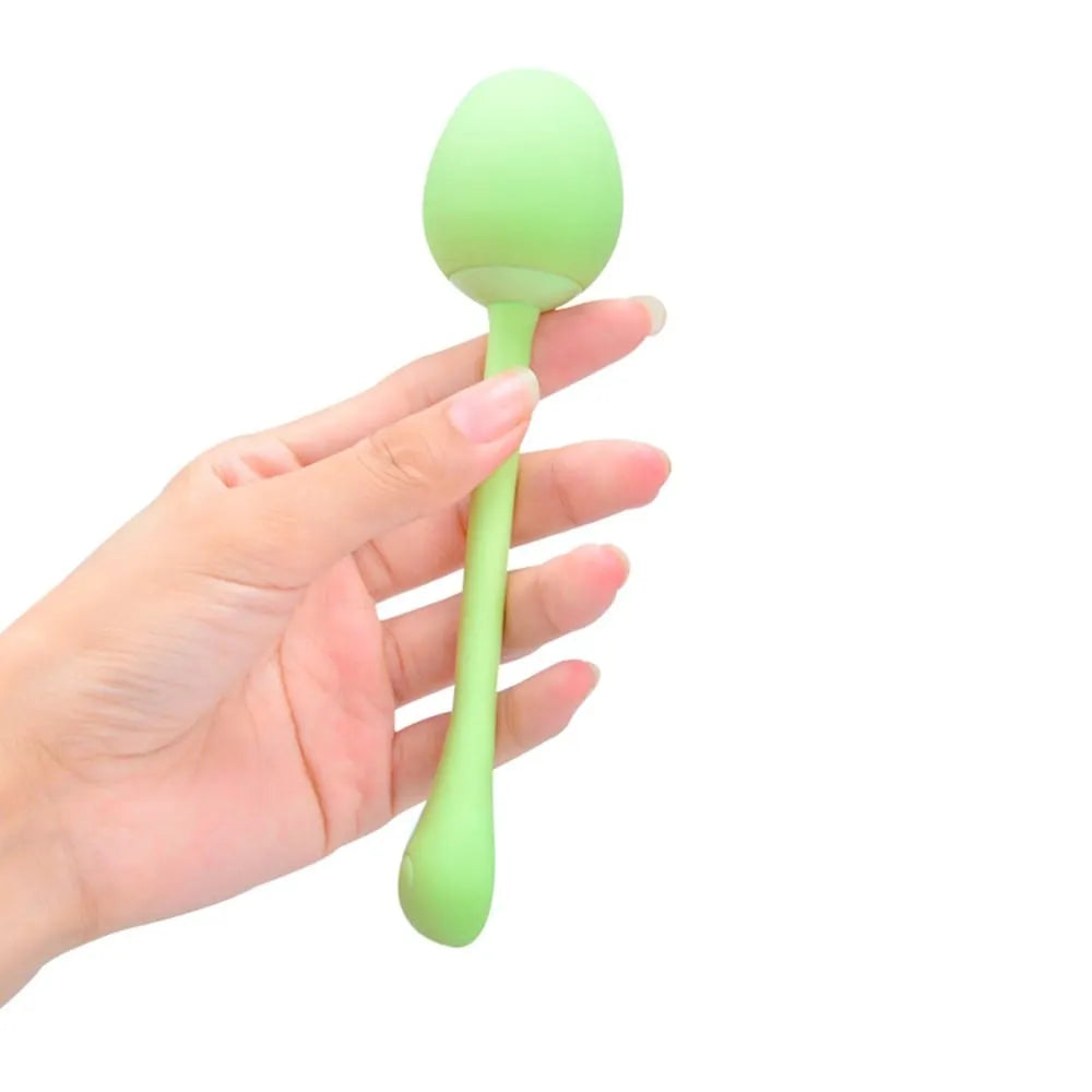 Boules de Geisha vert pomme en silicone avec télécommande, ergonomique, 10 modes de vibration, portée 10 mètres.