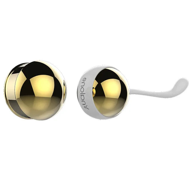 Boules Geisha Nalone Yani en aluminium doré, design élégant, pour exercices pelviens et tonification périnéale.