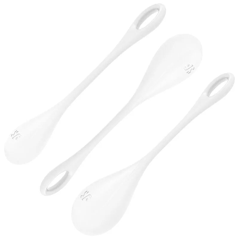 boules geisha silicone médical entraînement pelvien renforcement périnée orgasmes intensifiés progression graduelle tailles variées ergonomique anneau sécurité hypoallergénique