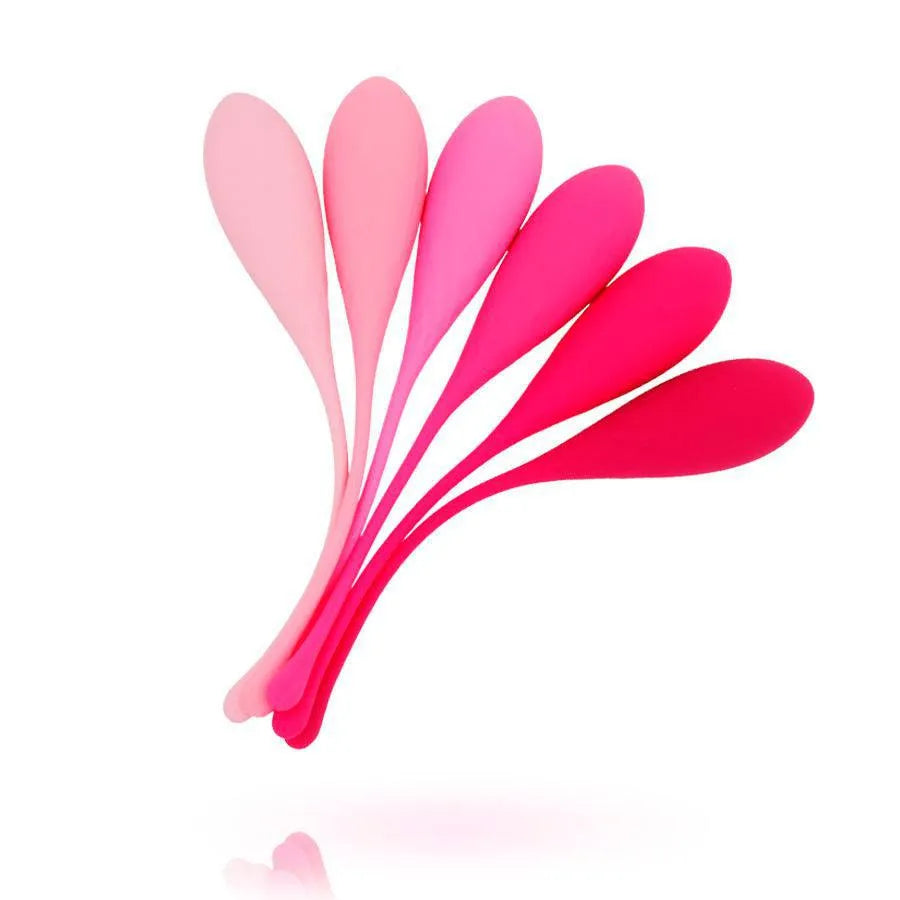 Boules de Geisha en silicone rose dégradé, forme ovale, pour renforcement pelvien, différents poids pour entraînement prog...