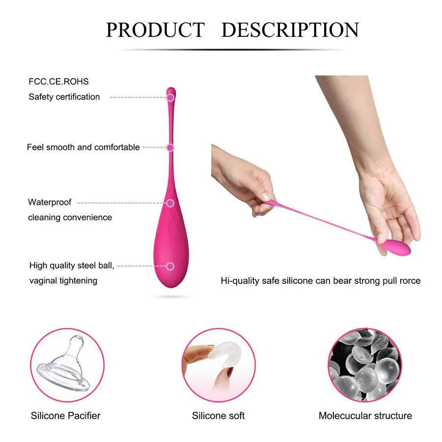 Boules de Geisha en silicone rose, lisses, pour renforcement pelvien, avec différents poids, étanches et ergonomiques.