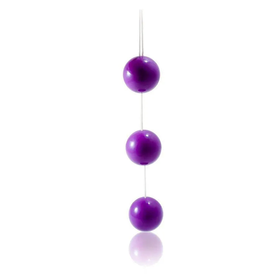 Boules de Geisha lilas en ABS doux, trio ergonomique, longueur 20cm, diamètre 34mm, avec anneau de contrôle.