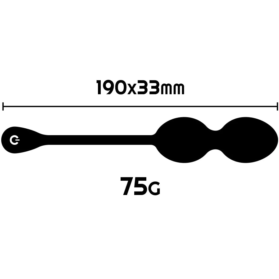 Boules Geisha noires en silicone médical, forme ovale, 190x33mm, 75g, câble USB, renforcement pelvien, 10 modes vibrations.