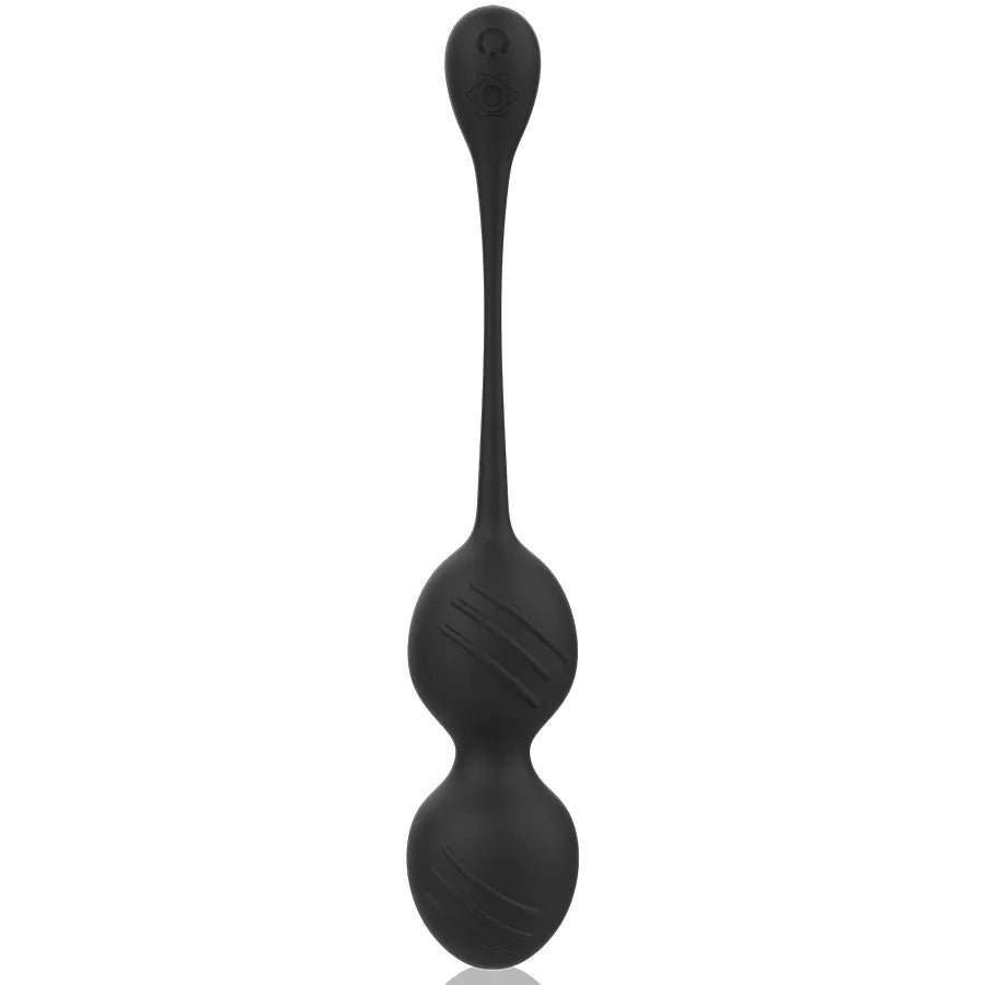 Boules Geisha noires en silicone médical, design ergonomique, rechargeables, pour renforcement du plancher pelvien.