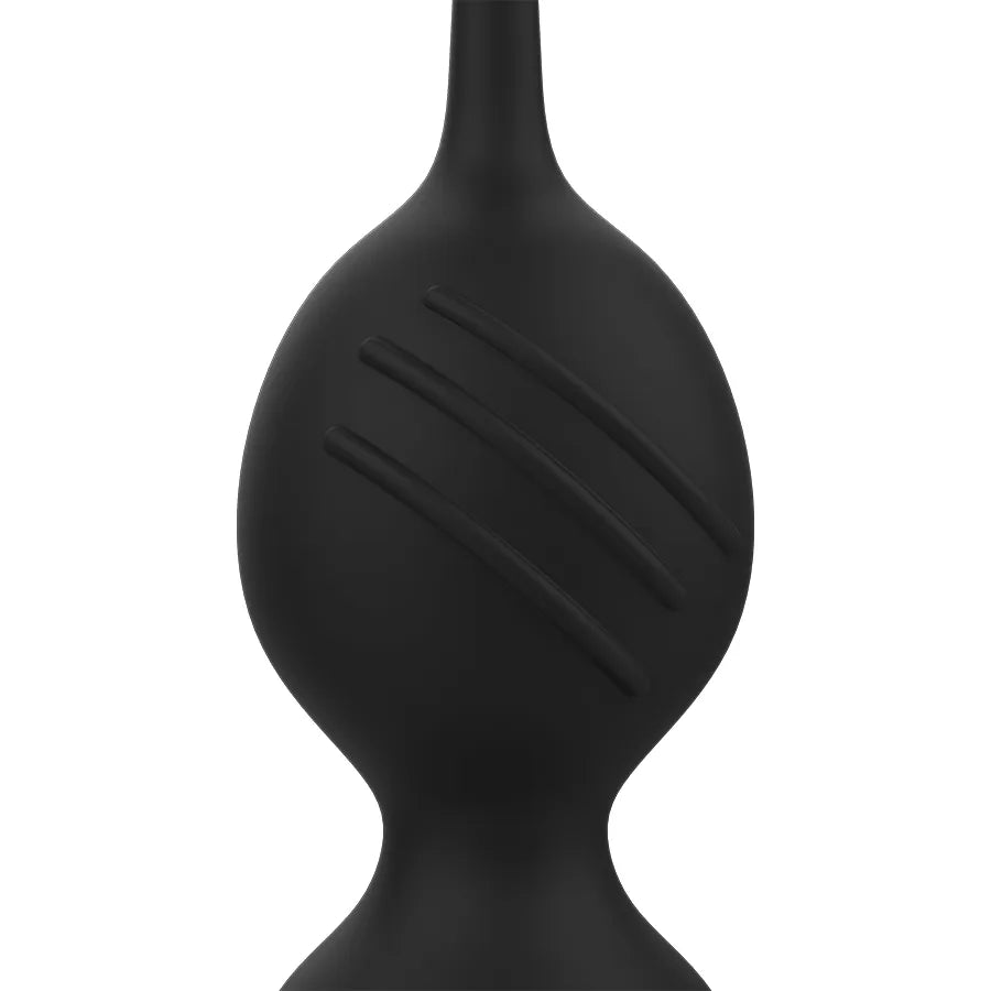 Boules Geisha noires en silicone médical, design ergonomique, rechargeables, pour renforcement du plancher pelvien.