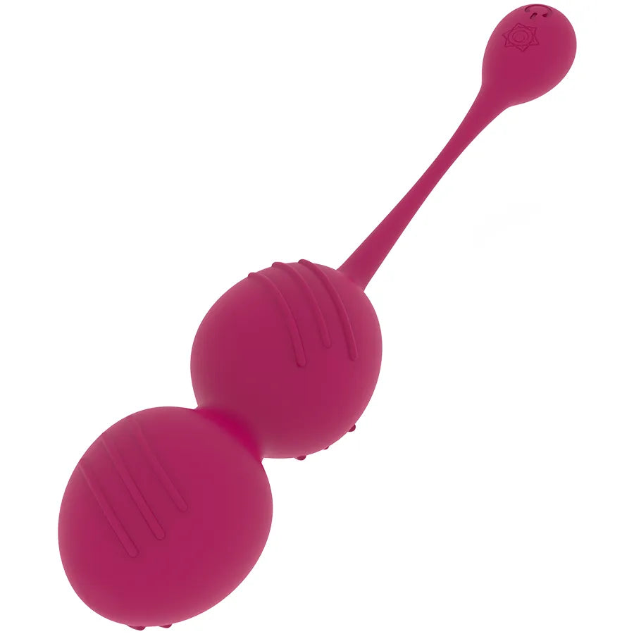 Boules Geisha roses en silicone médical, vibrantes, ergonomiques, avec cordon de retrait, pour tonification périnée.